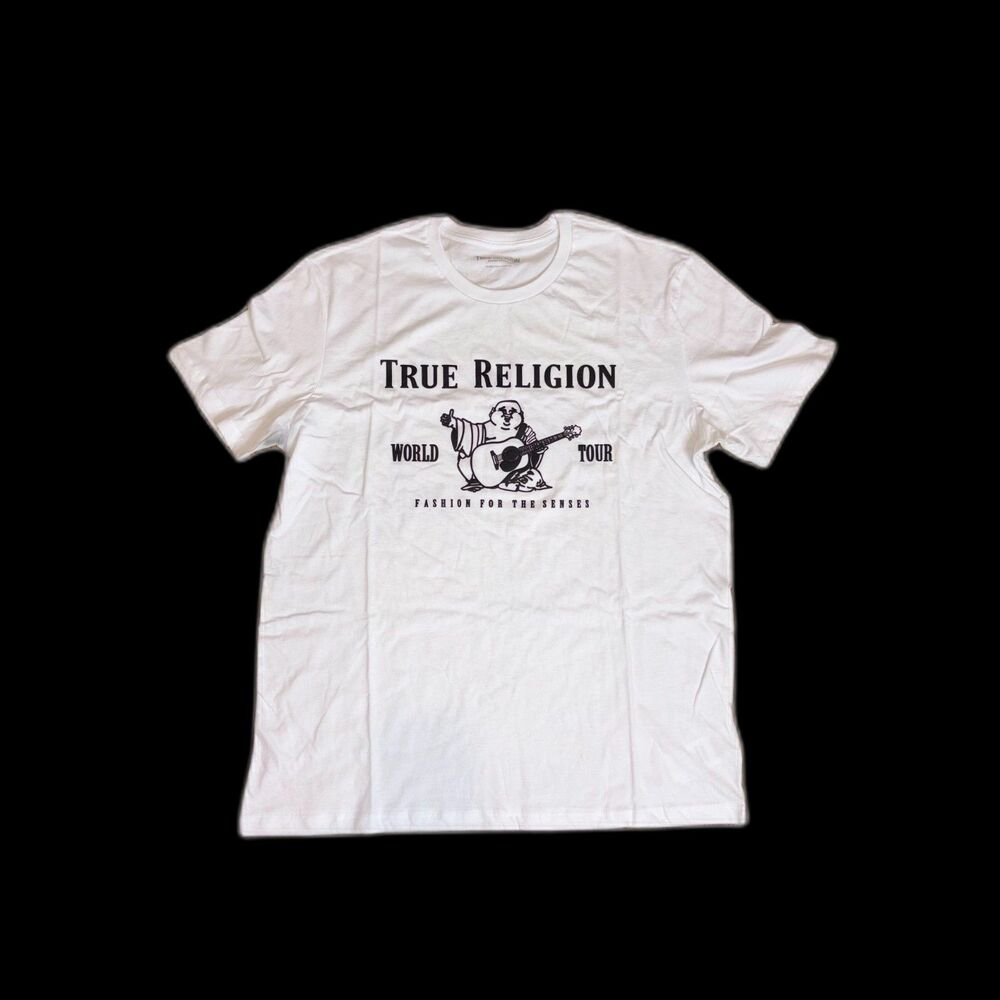 True Religion World Tour Buddha Graphic T-Shirt White Men's 2XL